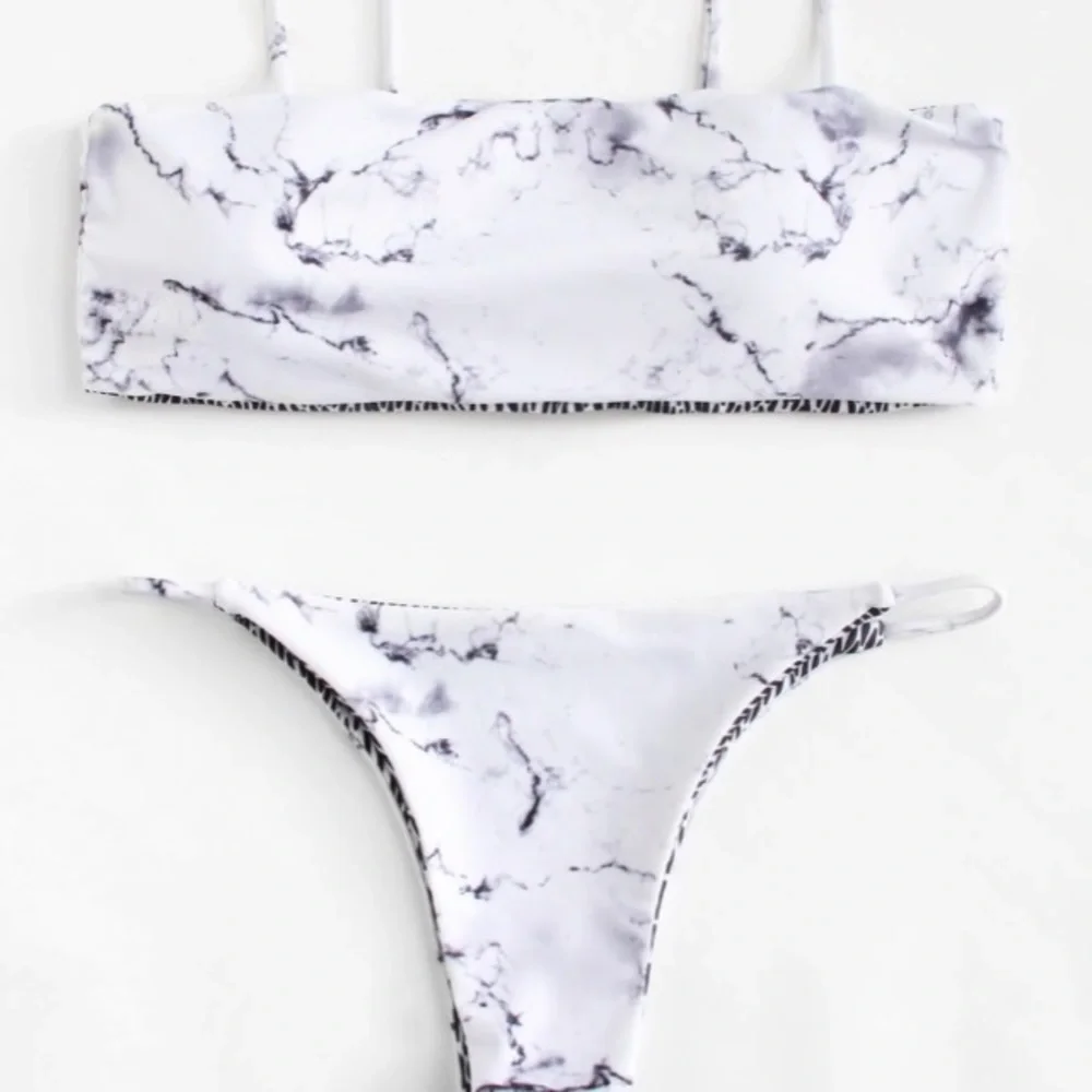 🎉Top Marble Spaghetti Strap Bikini!